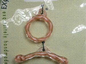 TGL-01-HY/WH Toggle Clasp, kapittelsluiting, 1 streng , glas: hyacinth/white swirl