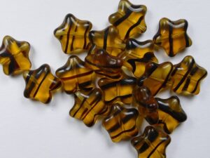 0030331 Tortoise Star Glassbeads 15 Pc.