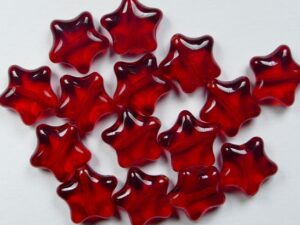 0050295 Ruby Star Glassbeads 15 Pc.