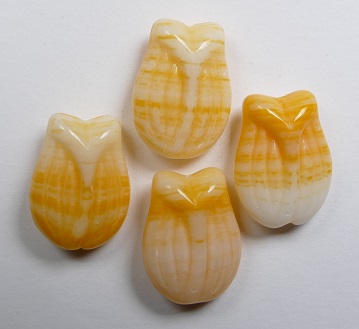 0060127 tulip bead opal white orange kleur R2912