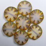 0080707 Amethyst Opal Picasso Table Cut Sun Bead 18 mm 4 Pc 21000-86800