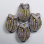 0080709 tulip bead Matte Light Amethyst Purple Melee Gold Striped kleur R2238-84100-54302