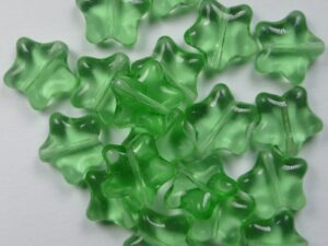 0100550 Dark Peridot Star Glassbeads 15 Pc.