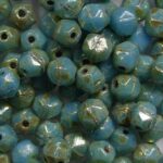 EC-04-63020-43400 english cut 4 mm opaque blue turquoise silver picasso