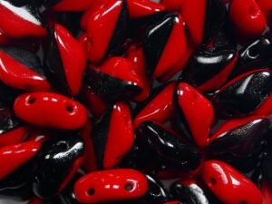 GD-93298 Opaque Red-Black GemDuo Duets 10 gram - Afbeelding 1