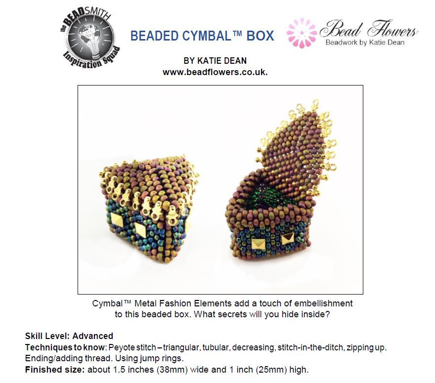 free beaded cymbal box met rocailles 8-0