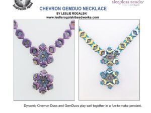 HC Free Pattern with Chevron Duo's of GemDuo, Chevron GemDuo Necklace