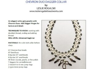 HC Free Pattern with Chevron Duo's of GemDuo, Chevron Duo Dagger Collar