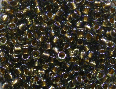 tr-08-0999 toho rounds 8-0 gold lined rainbow black diamond