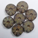 0040255 Topaz Opal Bronze Wash Table Cut Sunflower Bead 12 mm kleur 11000-14415