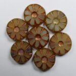 0040256 Topaz Opal Picasso Copper Patina Table Cut Sunflower Bead 12 mm kleur 11000-86800-54319