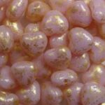 0070442 hartjes 6×6 mm Pink Opal Gold Splash kleur 71400-94401