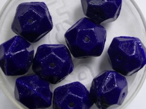 0090431 English Cut Facet Beads 10 mm Semi Matte Dark Royal Blue 10 Pc. - Afbeelding 1