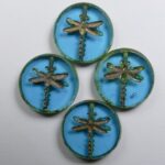 0090433 dragonfly beads 17 mm aquamarine travertin gold wash color 60020-86800-54302