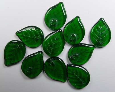 0100557 blaadjes, leaves 18×13 mm bottle green color 50150