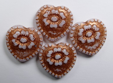 0140262 hearts with flower beads snow white copper washed color 02020-54319
