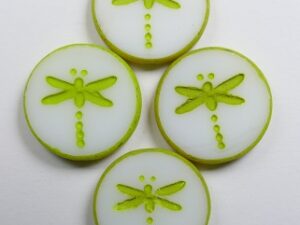 0140263 White Alabaster Velvet Lemongrass Dragonfly Table Cut 4 Pc. - Afbeelding 1