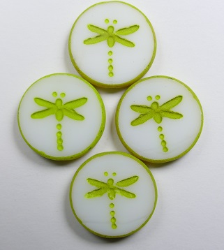 0140263 dragonfly beads 17 mm white alabaster velvet lemongrass color 02010-29535