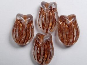 0150187 Tulip Bead Crystal Copper Patina kleur 4 Pc. - Afbeelding 1