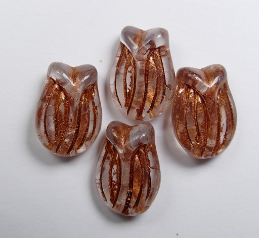0150187 tulip bead Matte Crystal Copper Patina kleur 00030-54319