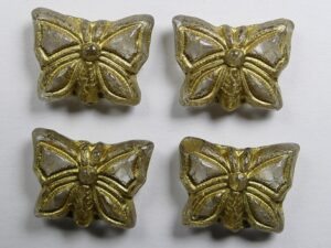 0150188 Crystal Gold Patina Butterfly Beads 5 Pc. - Afbeelding 1