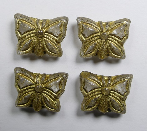 0150188 Crystal Gold Patina Butterfly Beads 15x12 mm kleur 00030-54302