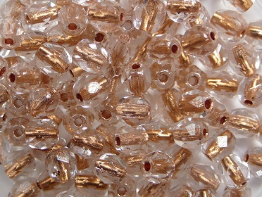 FP1-04-00030CL Copper Lined Crystal Czech Glass Facet Firepolish 4mm FP1-04-00030CL Copper Lined Crystal Czech Glass Facet Firepolish 4mm