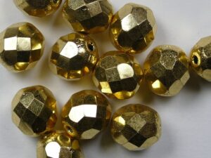 FP1-08-00030-26200 Aurum ( goud coated) facet 8 mm. 6 Pc.