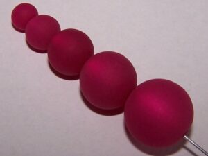 Pol-r12-09 12 mm Polaris ronde kraal, fuchsia