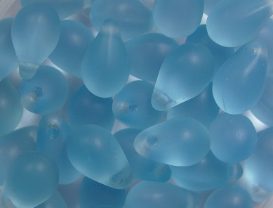 cd-60020M czech drops 6x9 mm matte aquamarine