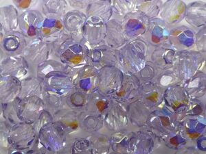 FP1-04-00030-28701-1006 Crystal AB Alexandrite Luster Czech Glass Facet Firepolish 4mm 50 stuks