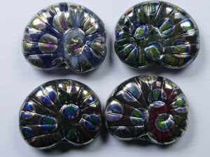 0010511 Shell Beads Mixed Color AB 4 Pc - Afbeelding 1