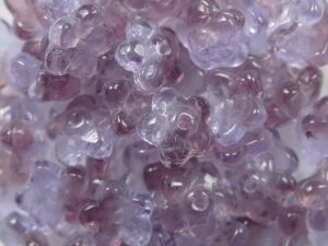 0070448 Druk Flower Caps Transparent Crystal Pink Amethyst Melee 7 mm. 35 Pc - Afbeelding 1