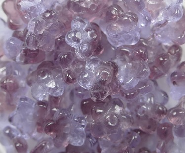 0070448 druk flower caps 7 mm Transparent Crystal Pink Amethyst Melee