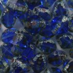 0090434 czech glass special cut firepolished bicone 8×6 mm transparent sapphire picasso