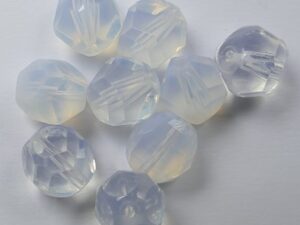 0140267 Transparent White Opal Melee Special Cut Apollo Eagle facet geslepen 12 mm. 8 Pc. - Afbeelding 1