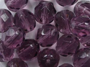 FP1-08-20050 Amethyst Czech Glass Facet Firepolish 8 mm 15 stuks