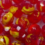 FP1-08-S0480 8 mm firepolish yellow red opal