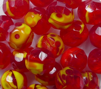 FP1-08-S0480 8 mm firepolish yellow red opal