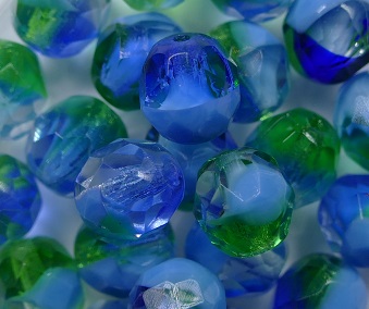 FP1-08-x1207 8 mm firepolish transparent opal blue green melee