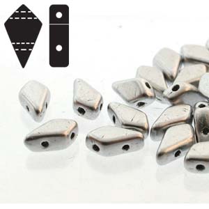 KT-00030-01700 kite beads matte metallic aluminium silver