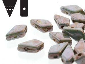 KT-03000-65431 Kite Beads Chalk White Green Blue Lazura Luster 10 gram - Afbeelding 1