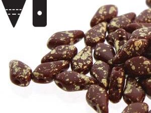 KT-13600-94401 Kite Beads Opaque Brown Gold Splash 10 gram - Afbeelding 1