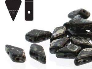 KT-23980-43400 Kite Beads Jet Silver Picasso 10 gram - Afbeelding 1