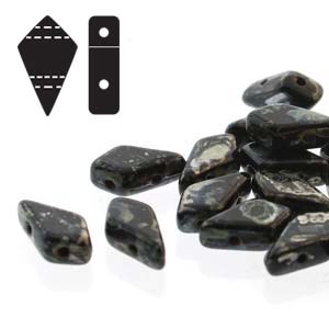 KT-23980-43400 kite beads jet silver picasso