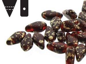 KT-90080-94401 Siam Ruby Gold Splash Kite Beads 10 gram - Afbeelding 1