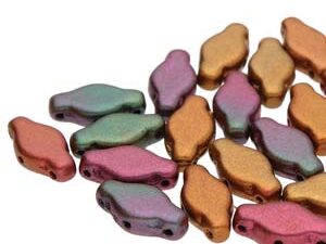 NV-00030-01640 Matte Metallic Bronze Iris Navette Beads 10 gram