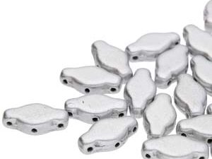 NV-00030-01700 Matte Metallic Aluminium Silver Navette Beads 10 gram