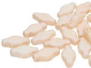 NV-03000-14413 Chalk White Champagne Luster Navette Beads 10 gram