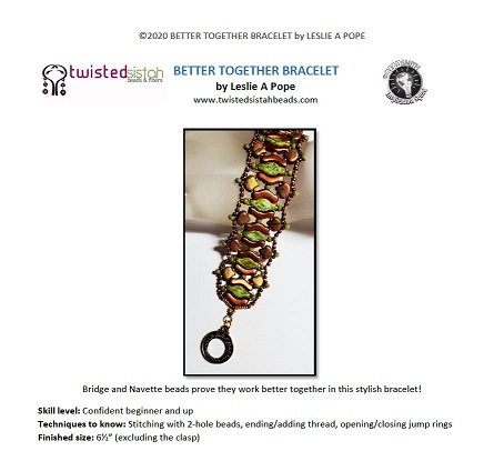 better together bracelet met ginko, bridge of navette beads